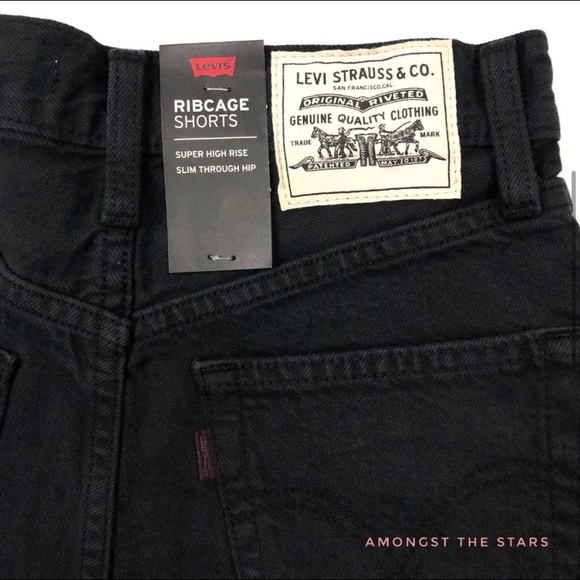 Levi's Black Ribcage Shorts - Picture 6 of 8